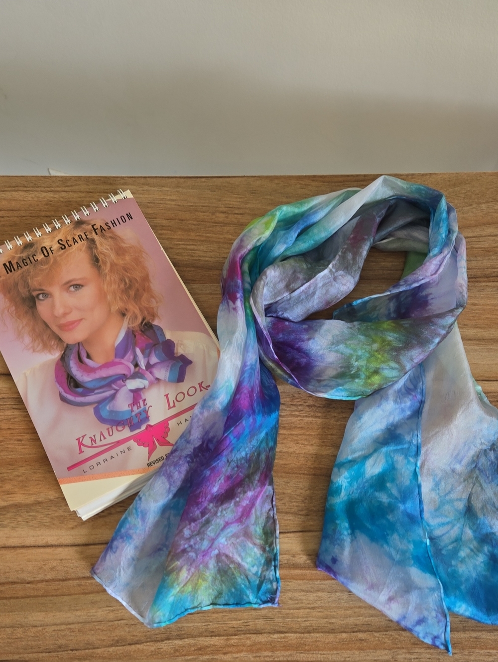 Lot Of Scarves Multicolor Silk Scarf - With Vintage Scarf tutorial Book